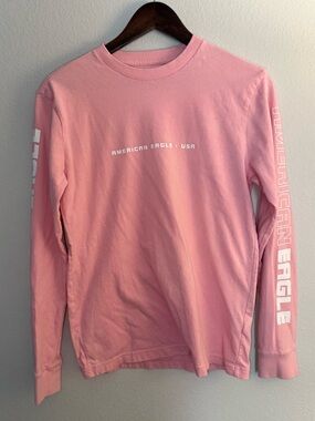 American Eagle Outfitters Women’s Long Sleeve Logo Tee - Pink